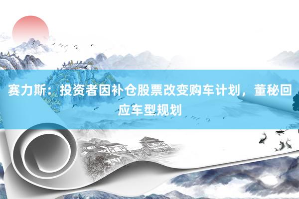 赛力斯：投资者因补仓股票改变购车计划，董秘回应车型规划