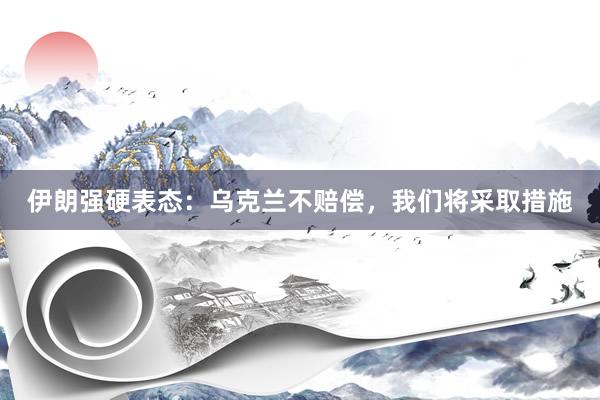 伊朗强硬表态：乌克兰不赔偿，我们将采取措施
