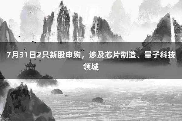 7月31日2只新股申购，涉及芯片制造、量子科技领域