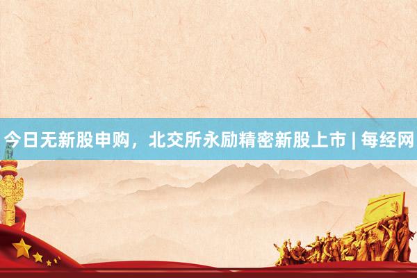 今日无新股申购，北交所永励精密新股上市 | 每经网