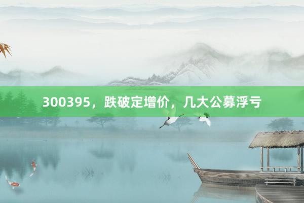 300395，跌破定增价，几大公募浮亏