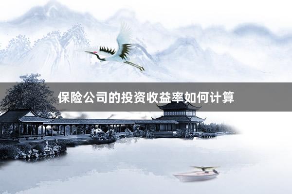 保险公司的投资收益率如何计算