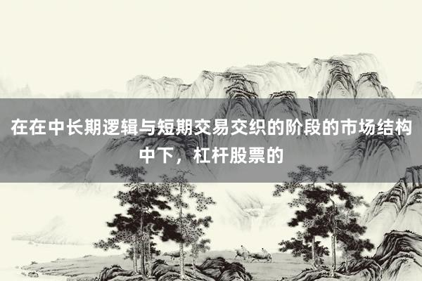 在在中长期逻辑与短期交易交织的阶段的市场结构中下，杠杆股票的