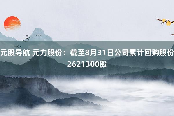 元股导航 元力股份：截至8月31日公司累计回购股份2621300股