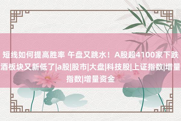 短线如何提高胜率 午盘又跳水！A股超4100家下跌，白酒板块又新低了|a股|股市|大盘|科技股|上证指数|增量资金