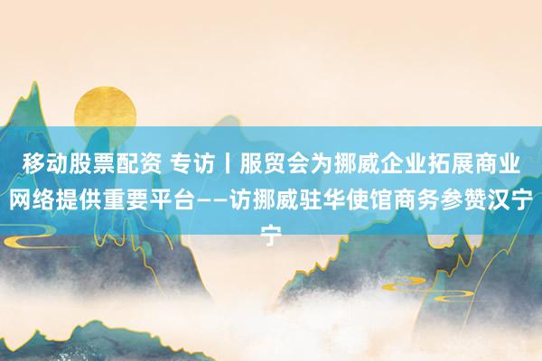 移动股票配资 专访丨服贸会为挪威企业拓展商业网络提供重要平台——访挪威驻华使馆商务参赞汉宁
