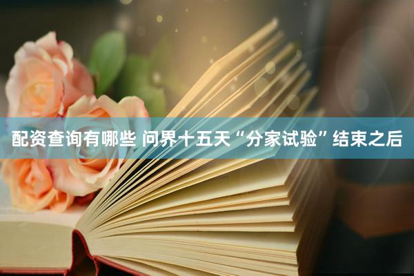 配资查询有哪些 问界十五天“分家试验”结束之后